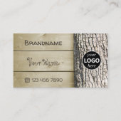 Natürliche rustikale Holzkarten Baumrinde-Körnchen Visitenkarte (Vorderseite)