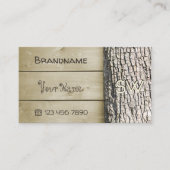 Natürliche Rustikale Holzkarten Baumrinde Monogram Visitenkarte (Vorderseite)