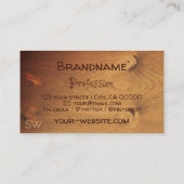 Natürliche Rustikale Holzkarten Baumrinde Monogram Visitenkarte (Rückseite)