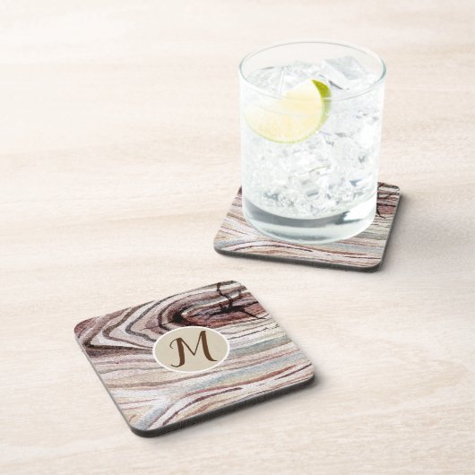 Natürliche Rustikale Holzkörbe Wasserfarbe Moderne Untersetzer (Rechte Seite)