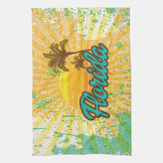 Natürliche, rustikale Palme und Sun Geschirrtuch (Vertikal)