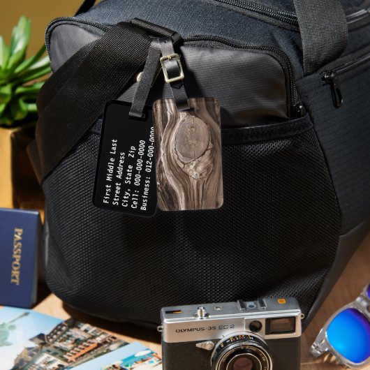 Natürliche rustikale Pinienwälder knöcheln Nah-up- Gepäckanhänger (Vorderseite & Rückseite)