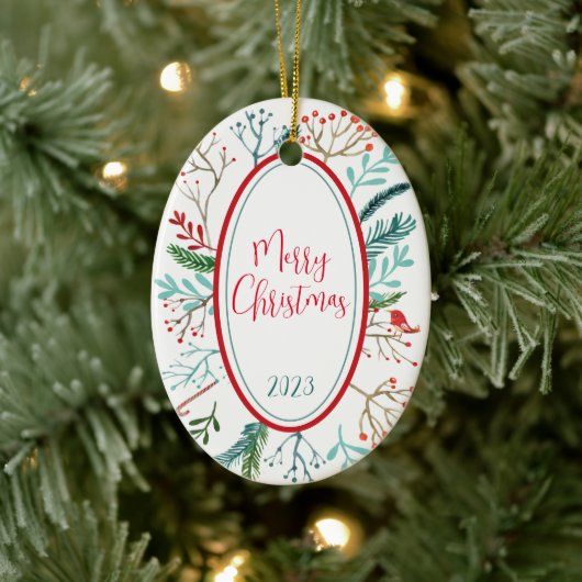 Natürliche rustikale Weihnachten Keramik Ornament (Baum)