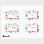 Natürliche rustikale Weihnachten Rechteckiger Aufkleber (Blatt)