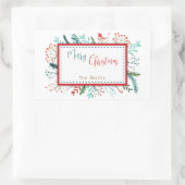 Natürliche rustikale Weihnachten Rechteckiger Aufkleber (Tasche)