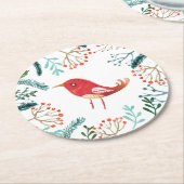 Natürliche rustikale Weihnachten Runder Pappuntersetzer (Angewinkelt)