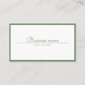 Natürliche Salbei-grüne QR-Boutique Visitenkarte (Vorderseite)