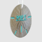 Natürliche Sand-Dollar-Jahr Datum Akrylische Ornam Ornament (Vorderseite)