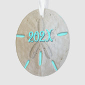 Natürliche Sand-Dollar-Jahr Datum Akrylische Ornam Ornament (Vorderseite)