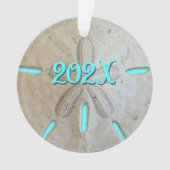 Natürliche Sand-Dollar-Jahr Datum Akrylische Ornam Ornament (Vorderseite)