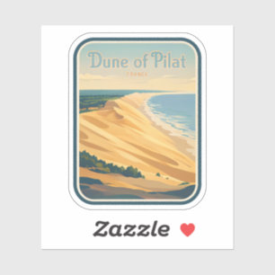 Natürliche Schönheit der Düne von Pilat-Frankreich Aufkleber