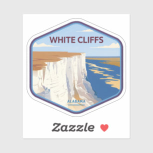 Natürliche Schönheit der weißen Klippen von Epes-A Aufkleber