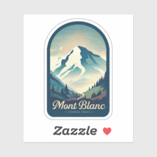Natürliche Schönheit des Mont Blanc-Frankreich Aufkleber