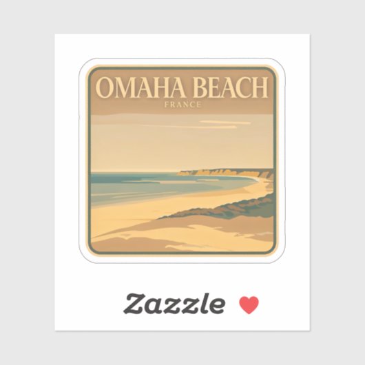 Natürliche Schönheit des Omaha Beach-Frankreich Aufkleber (Blatt)