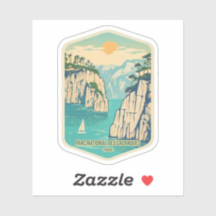 Natürliche Schönheit des Parc National des Calanqu Aufkleber