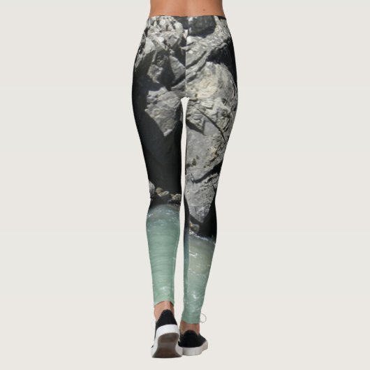 Natürliche Schönheit Pale Green River Granite Legg Leggings (Rückseite)