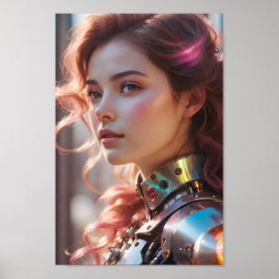 Natürliche Schönheit und Roboterkleidung Poster