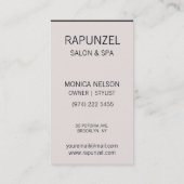 Natürliche Schönheits-Haarentwurf Visitenkarte (Rückseite)