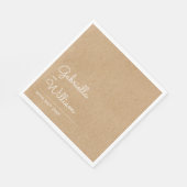 Natürliche Schrift Rustikale Kraft Serviette (Ecke)