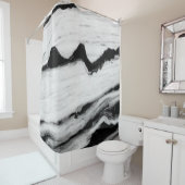 natürliche, schwarz-weiße Marmorstruktur, luxuriös Duschvorhang (Beispiel)