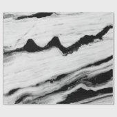 natürliche, schwarz-weiße Marmorstruktur, luxuriös Geschenkpapier (Flach)