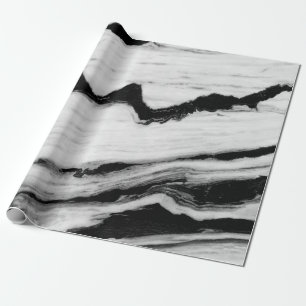 natürliche, schwarz-weiße Marmorstruktur, luxuriös Geschenkpapier
