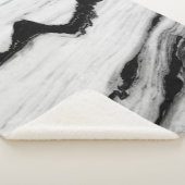 natürliche, schwarz-weiße Marmorstruktur, luxuriös Sherpadecke (3/4)