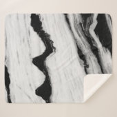 natürliche, schwarz-weiße Marmorstruktur, luxuriös Sherpadecke (Vorderseite (Horizontal))