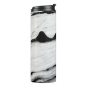 natürliche, schwarz-weiße Marmorstruktur, luxuriös Thermosbecher (Nach links gedreht)