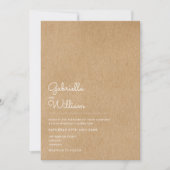 Natürliche Script rustic Kraft Foto Hochzeit Einladung (Vorderseite)