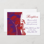 Natürliche Silhouetten: Rotes und Lila Leaf-Design Einladung (Vorne/Hinten)