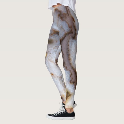 Natürliche Spitzen Agate Stone Authentische Farben Leggings (Links)