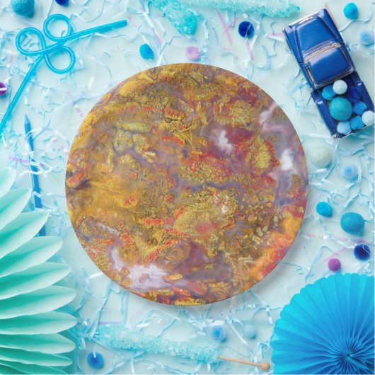 Natürliche Steinbilder authentische Farben, Muster Pappteller (Party)