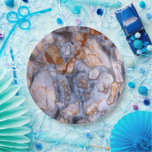 Natürliche Steinbilder authentische Farben, Muster Pappteller (Party)