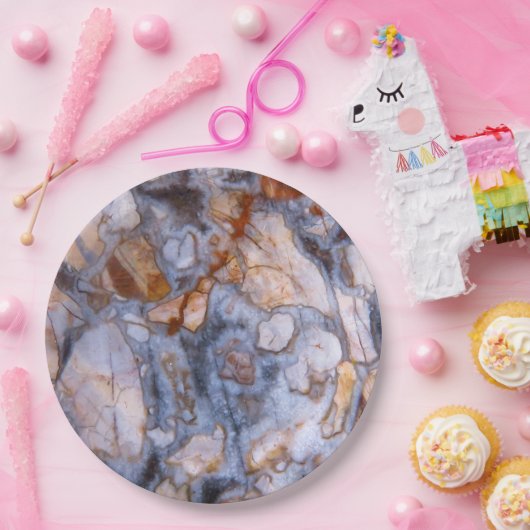 Natürliche Steinbilder authentische Farben, Muster Pappteller (Party)