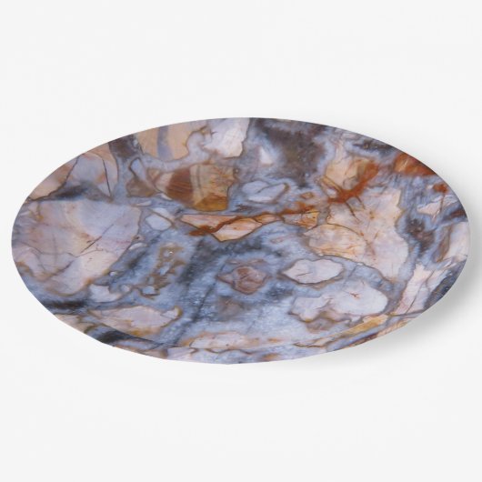 Natürliche Steinbilder authentische Farben, Muster Pappteller (Schrägansicht)