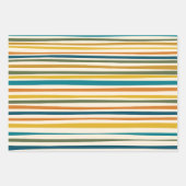 Natürliche Streifen Modernes ästhetisches Muster Geschenkpapier Set (Vorderseite)