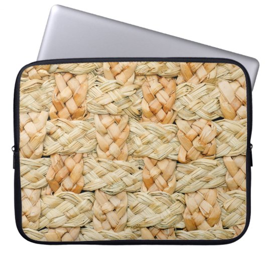 natürliche Strohtextur Laptopschutzhülle (Vorderseite)
