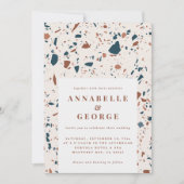 Natürliche Terrazzo Typografie Moderne Hochzeit an Ankündigung (Vorderseite)