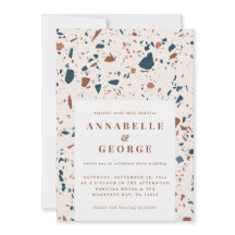 Natürliche Terrazzo Typografie Moderne Hochzeit an