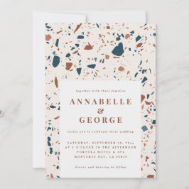 Natürliche Terrazzo Typografie Moderne Hochzeit an Ankündigung