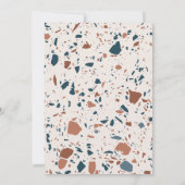 Natürliche Terrazzo Typografie Moderne Hochzeit an Ankündigung (Rückseite)