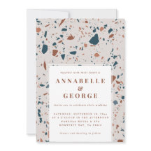 Natürliche Terrazzo Typografie Moderne Hochzeit an