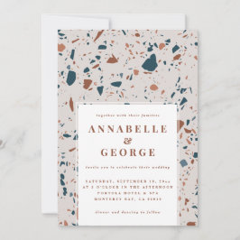 Natürliche Terrazzo Typografie Moderne Hochzeit an Ankündigung