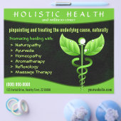 Natürliche Therapie Green Caduceus Symbol Horizont Flyer (Einzeln)