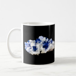 Natürliche transparente tiefblaue Fluorit-Kristall Kaffeetasse