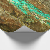 Natürliche Türkisader im rauen braunen Stein Geschenkpapier (Ecke)