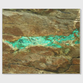 Natürliche Türkisader im rauen braunen Stein Geschenkpapier (Flach)