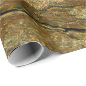 Natürliche Türkisader im rauen braunen Stein Geschenkpapier (Rolleneckpunkt)