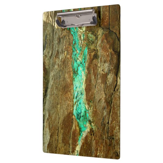 Natürliche Türkisader im rauen braunen Stein Klemmbrett (Links)